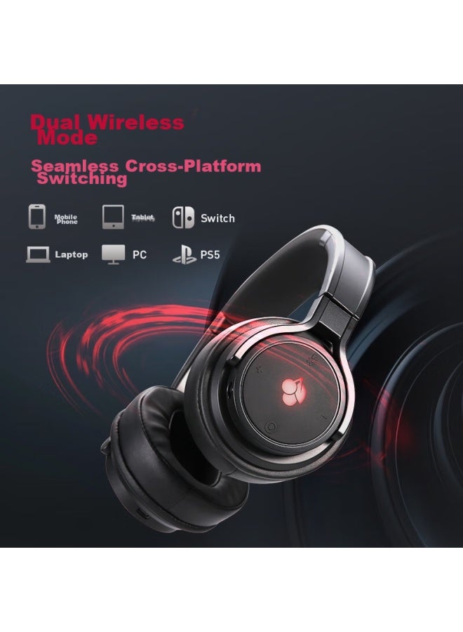 Cherry Hw 2.2 Over-ear Tri-mode Wireless Headset, Bluetooth, Virtual 7.1 Surround Sound, Sound Positioning, Fps Gaming Headphones, Compatible With All Platforms, Summer Pink - Image 2