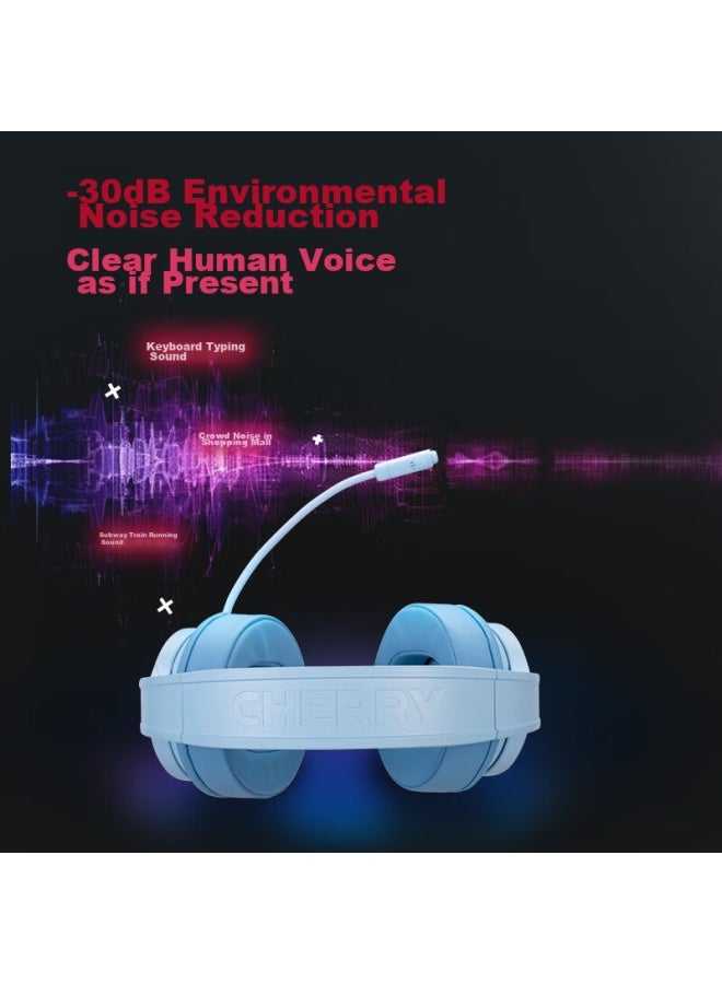 Cherry Hw 2.2 Over-ear Tri-mode Wireless Headset, Bluetooth, Virtual 7.1 Surround Sound, Sound Positioning, Fps Gaming Headphones, Compatible With All Platforms, Summer Pink - Image 4