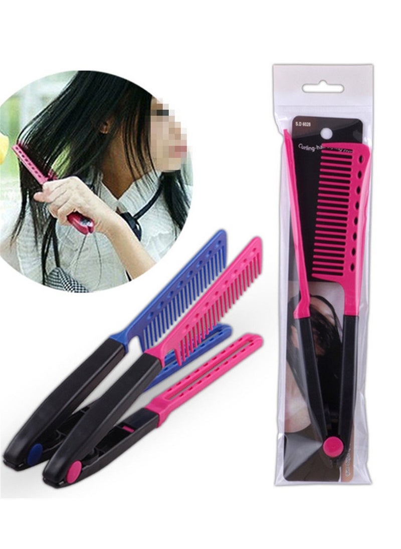 Wendy Mall 1Pc DIY Salon Hair Brush Combs Hairdressing Styling Hair Straightener V Shaped Straight Comb Color Random 