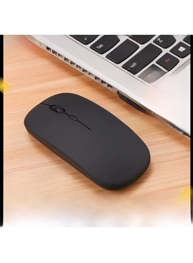 Luminous Office Bluetooth Mute Wireless Mouse Gift Gaming Computer Laptop Charging Mouse-Color:Charging And Lighting 2.4g + Bluetooth★★★ Mirror White - Image 2