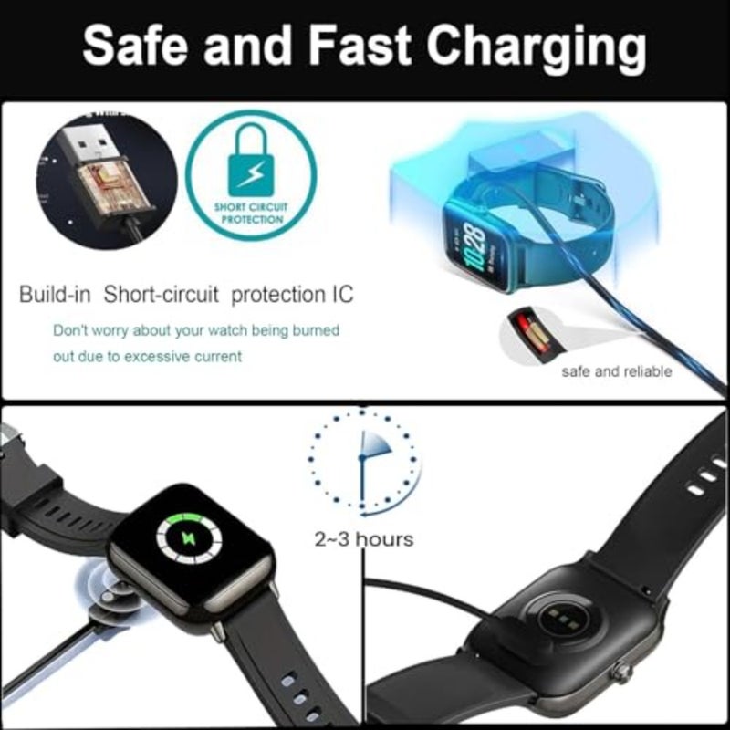 2 Pack Compatible for DIVElink WDL810/ Ganopterygon TK09 Smart Watch Charger Magnetic Charger USB Charging Cable - Image 4