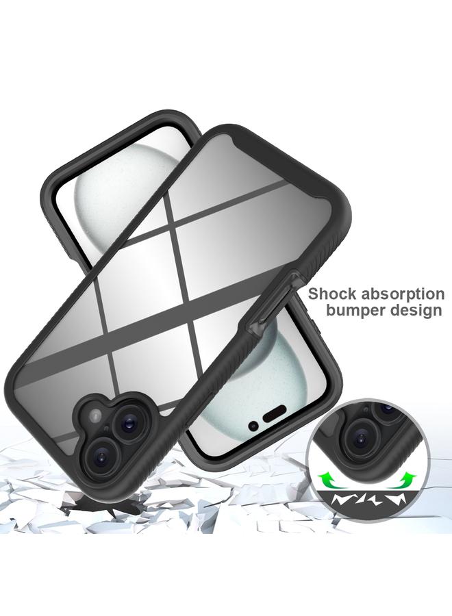 S-TOP Case For iPhone 16 Plus Starry Sky Solid Color Series PC + TPU Phone Case with PET Film - Image 5