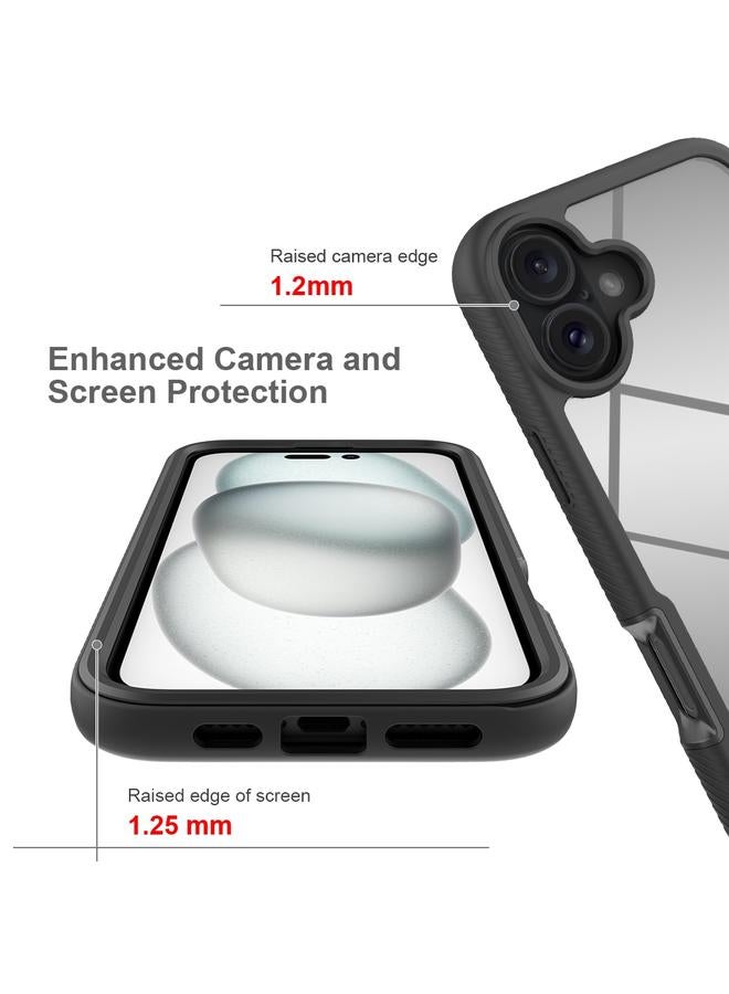 S-TOP Case For iPhone 16 Plus Starry Sky Solid Color Series PC + TPU Phone Case with PET Film - Image 4