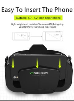 في آر شينيكون VR 3D الواقع الافتراضي سماعة مع وحدة تحكم للأفلام والألعاب الأسود  - Image 5