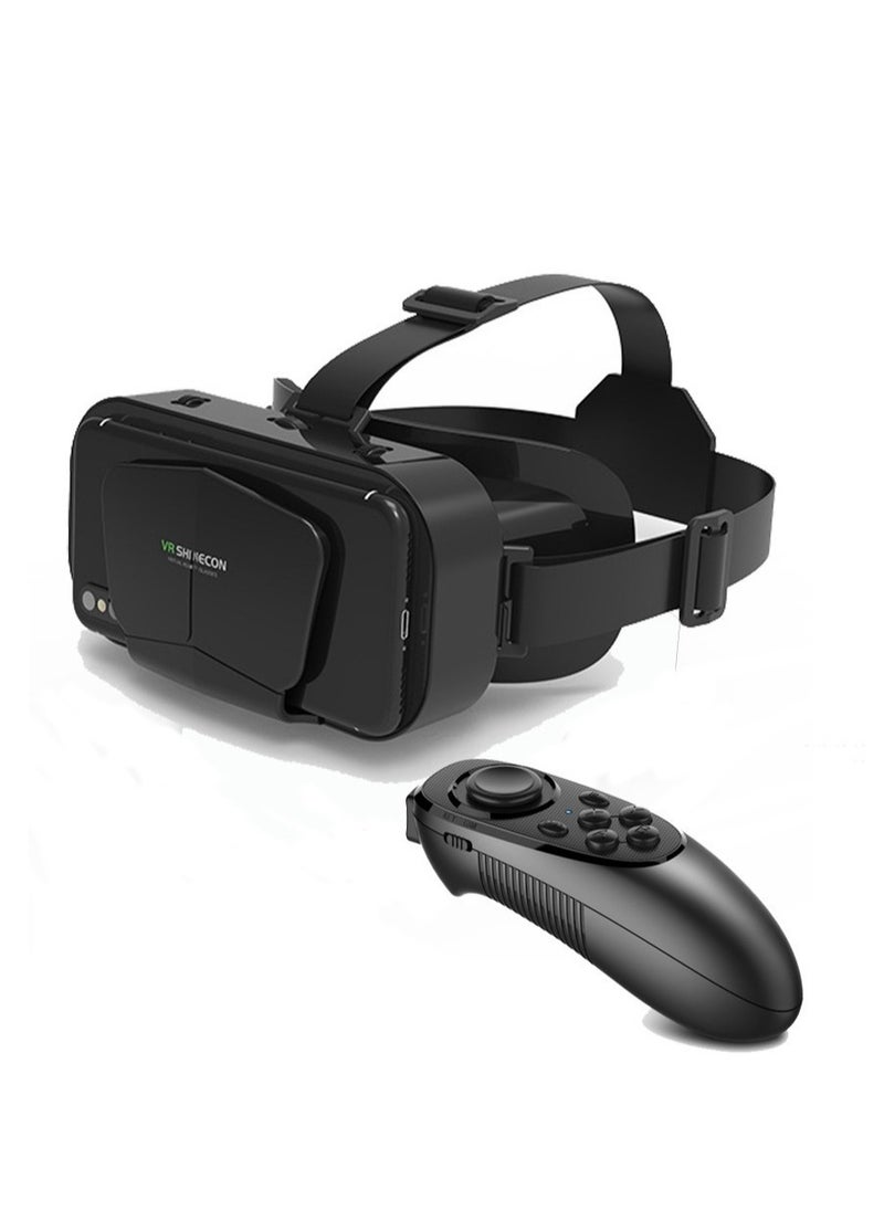 في آر شينيكون VR 3D الواقع الافتراضي سماعة مع وحدة تحكم للأفلام والألعاب الأسود  - Image 1