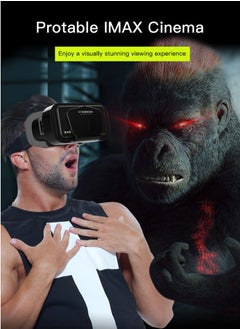 في آر شينيكون VR 3D الواقع الافتراضي سماعة مع وحدة تحكم للأفلام والألعاب الأسود  - Image 4