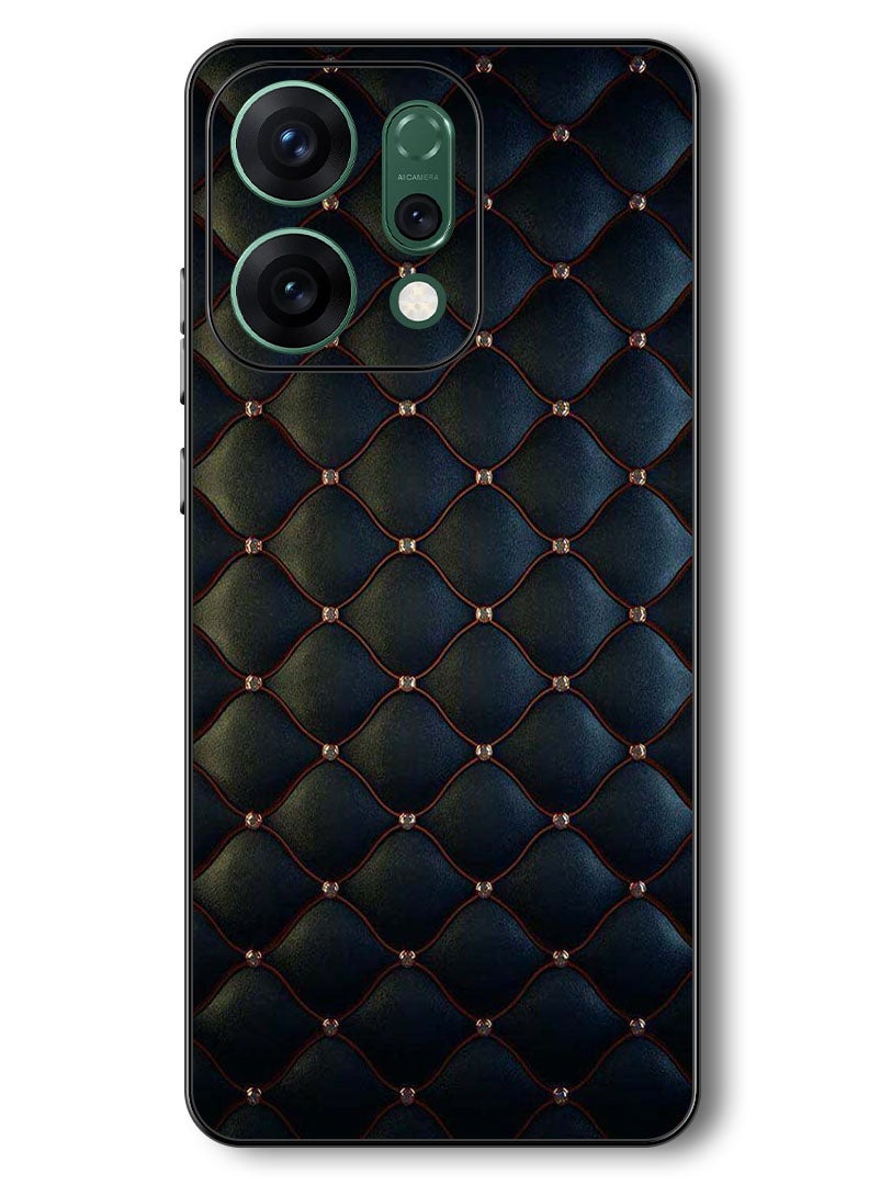 Theodor Case Compatible with Oppo Reno 14 6.59 Inch Protection Shockproof Bumper Cover Stappers On Black Cloth Pattern - Image 1