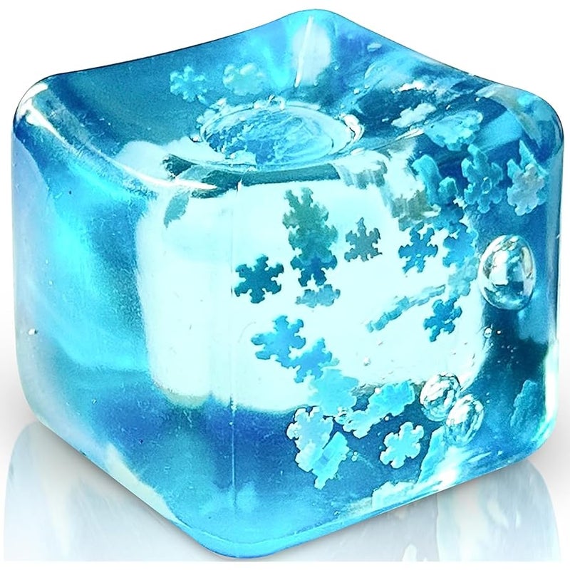 TwCare Stress Balls Ice Cube with Snowflakes Inside for Your Best Mellow and Chill, Snow Pieces Silent Nice Square Shape Anxiety Sensory Squishy Fidget Toy Slow Rise, Classroom Prizes, Calming Kids Adults - Image 1