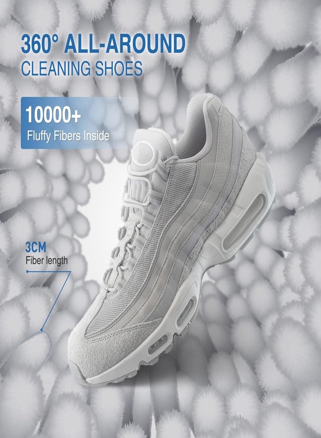 Teletrogy 2024 New Reusable Shoe Laundry Bags, 2 Pairs Adjustable Shoe Trees, Gray, Chenille, Zipper Closure - Image 3