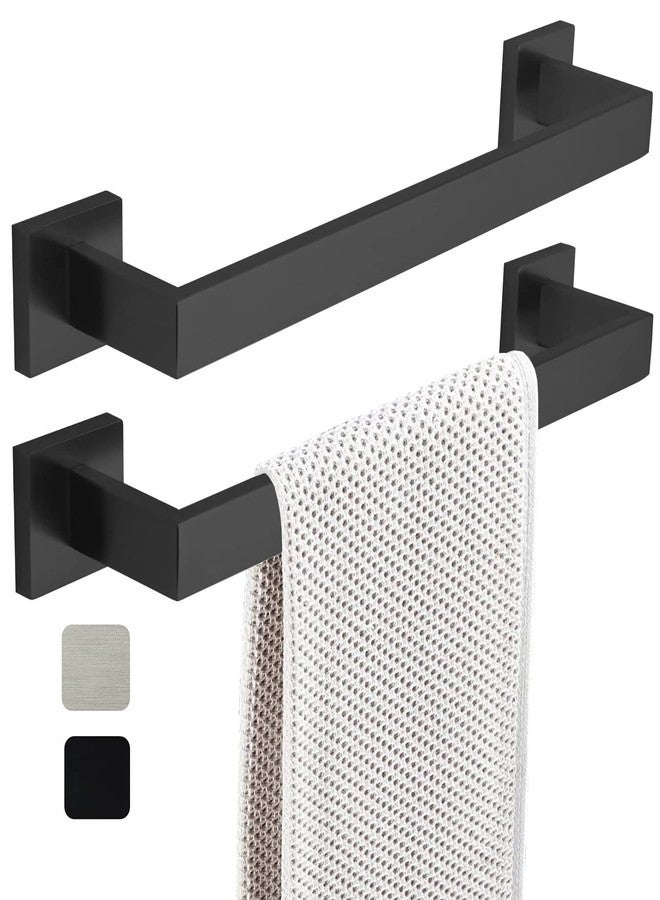 taun 16 Inch Towel Bar 2 Pack for Bathrooms 12/16/24/28/32/36 Inch Stainless Steel 304 Matte Black Towel Holder Modern Square Towel Rod Rustproof Wall Mount 2 of Pack (16 inch, Matte Black) - Image 1