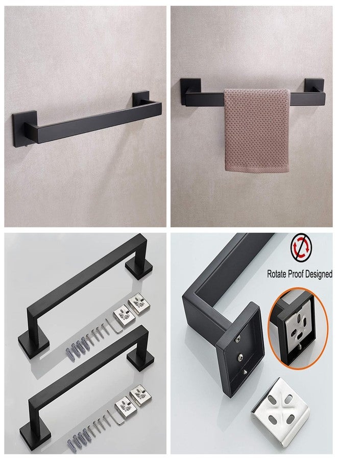 taun 16 Inch Towel Bar 2 Pack for Bathrooms 12/16/24/28/32/36 Inch Stainless Steel 304 Matte Black Towel Holder Modern Square Towel Rod Rustproof Wall Mount 2 of Pack (16 inch, Matte Black) - Image 5