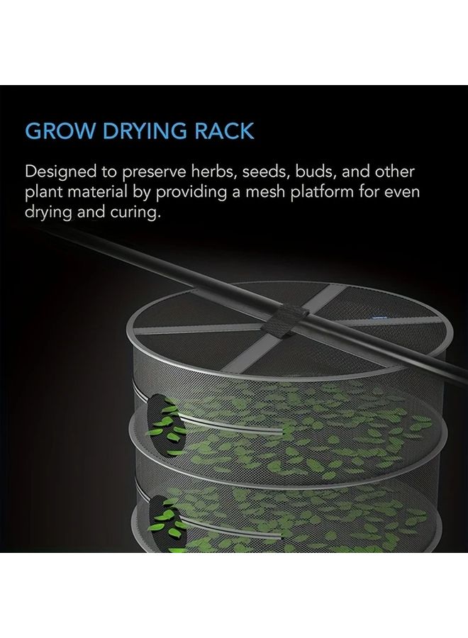 6 Tier Black Herb Drying Rack Wall Mounted Mesh Net Large Capacity Hanging Organizer - Image 5