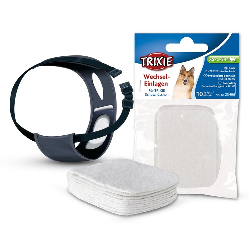 Trixie Combo of Protective Pants, 32-39 cm (S-M) and Replaceable Pads for Protective Pants, 10 Pads, (S-M) – Suitable for Female Dogs - Image 1
