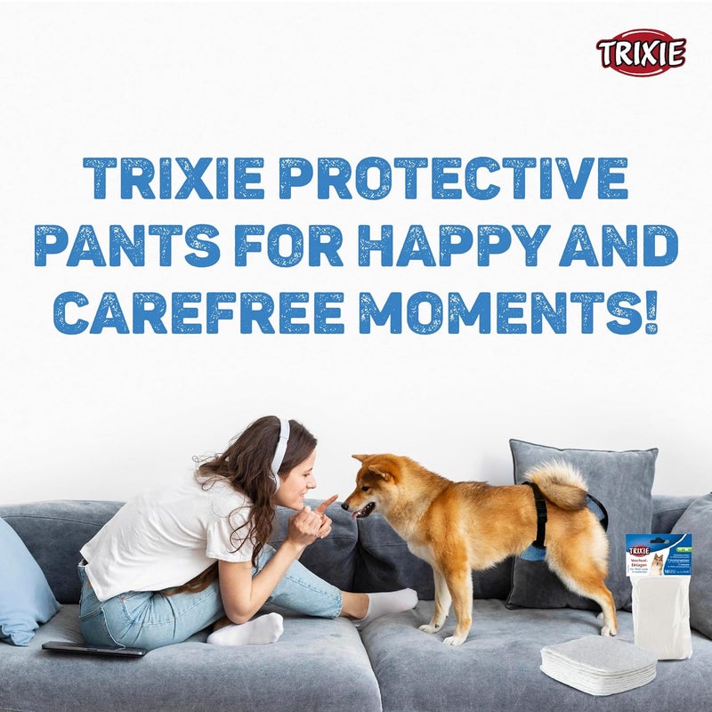 Trixie Combo of Protective Pants, 32-39 cm (S-M) and Replaceable Pads for Protective Pants, 10 Pads, (S-M) – Suitable for Female Dogs - Image 5