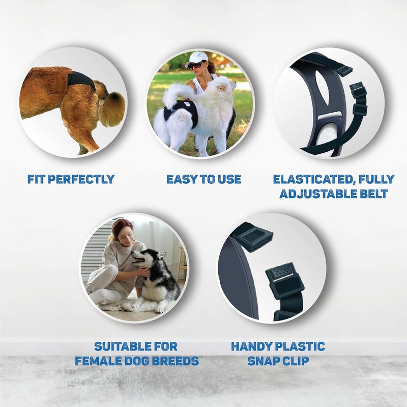 Trixie Combo of Protective Pants, 32-39 cm (S-M) and Replaceable Pads for Protective Pants, 10 Pads, (S-M) – Suitable for Female Dogs - Image 4