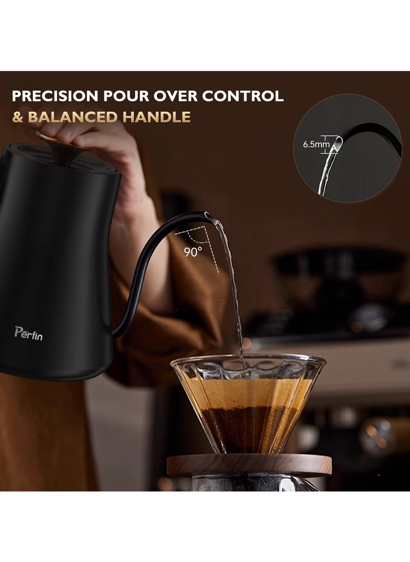 Perfin Gooseneck Electric Kettle 1000W V60 Coffee Kettle, ±1℉/℃ Temperature Control, 0.8L Eletcric Water Kettle Fast Boiling Tea Coffee Kettle Pot, 304 Stainless Steel, Constant Temperature  - Image 4