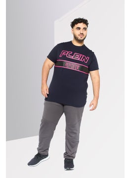 Plein Sport Men Sportswear Fit Short Sleeve Outdoor T-Shirt, Navy Blue  - Image 4