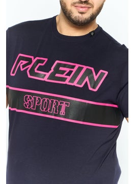 Plein Sport Men Sportswear Fit Short Sleeve Outdoor T-Shirt, Navy Blue  - Image 2