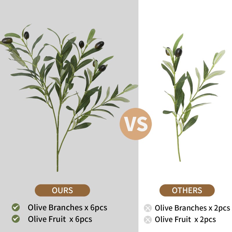 Leftover 6PCS 18Inch Faux Olive Branches for Vase,Artificial Olive Tree Branches,Fake Plants,Greenery Stems,Eucalyptus Stems,Green Leaves for Centerpieces Decoration,Home Decor,Coffee Table Decor - Image 4