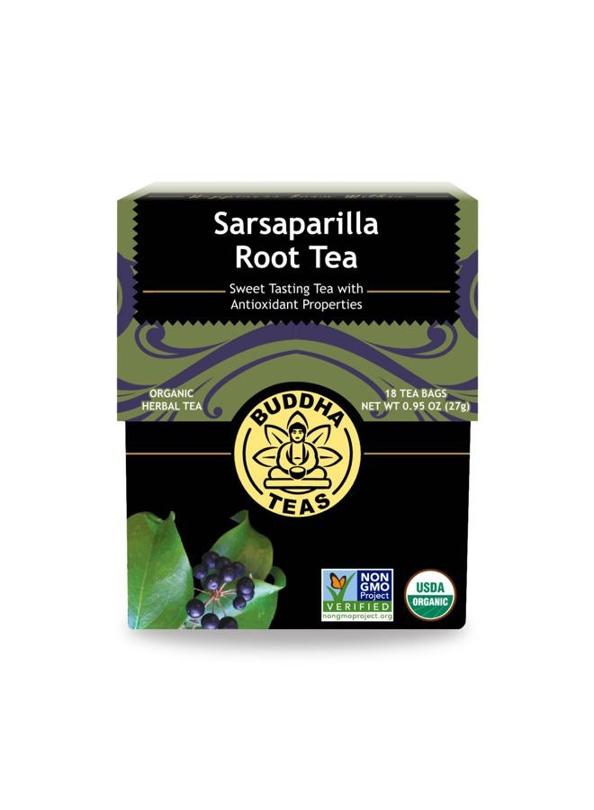 BUDDHA TEAS شاي جذر السارساباريلا العضوي - حلال OU، عضوي من وزارة الزراعة الأمريكية، عضوي CCOF، 18 كيس شاي خالي من التبييض - Image 1