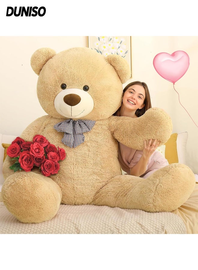 DUNISO Teddy Bear with Cute Bow, Washable Soft Plush Doll ,Stuffed Animal Toy,Gift for Children, suitable for Birthday Party or Any Special days ,140 cm - Image 1