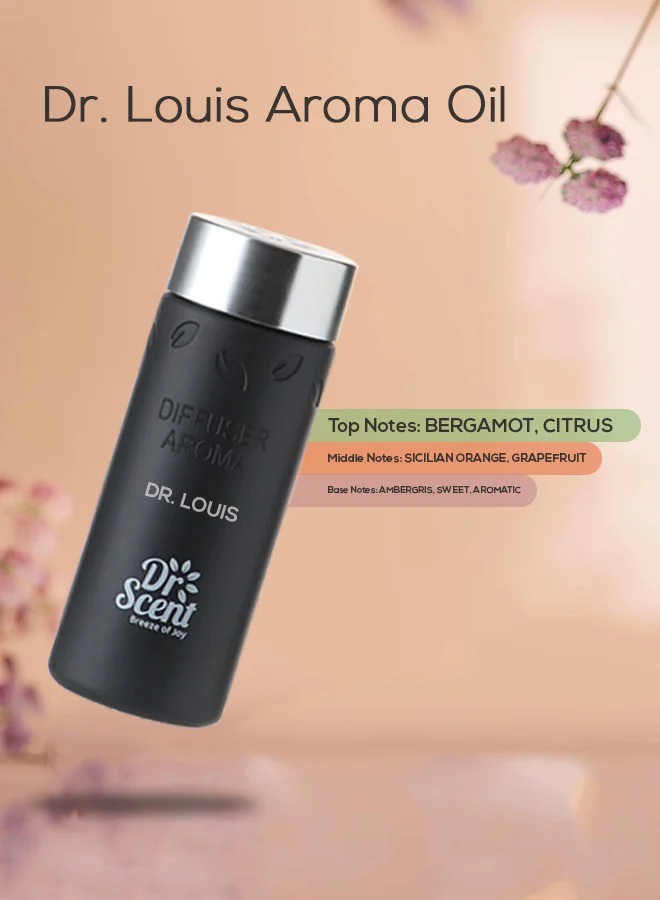 Dr Scent Premium Diffuser Aroma Oil Dr. Louis by Dr Scent Breeze of Joy | Made in the UK | Ideal for Office, Hotels, Homes, Spa | Notes of Bergamot, Citrus, Sicilian Orange, Grapefruit & Ambergris (170ml)
