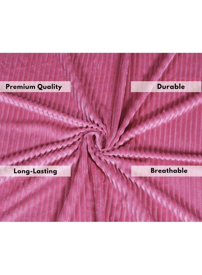 RD TREND 210 TC 190 GSM Flannel Warm bedsheets for Winter Double Flat Size (90 x 100 Inches) with 2 Pillow Cover Size (18x28 Inches) Striped (Pink, Double) - Image 3