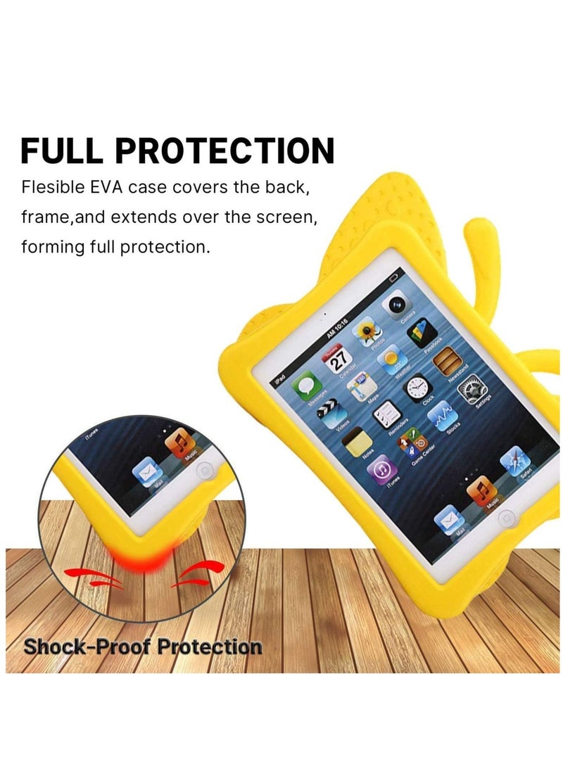 vesus iPad 10.2 Case for Kids, iPad 8th 2020 Case, 3D Cute Cartoon Butterfly Cover Non-Toxic EVA Foam Wings Kickstand Kid-Proof Shockproof Bumper Girl Boy Gift for Apple iPad 7 8 Gen 10.2'' - Yellow - Image 3
