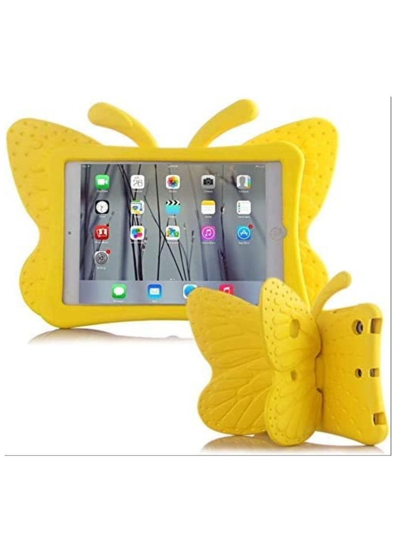 vesus iPad 10.2 Case for Kids, iPad 8th 2020 Case, 3D Cute Cartoon Butterfly Cover Non-Toxic EVA Foam Wings Kickstand Kid-Proof Shockproof Bumper Girl Boy Gift for Apple iPad 7 8 Gen 10.2'' - Yellow - Image 1