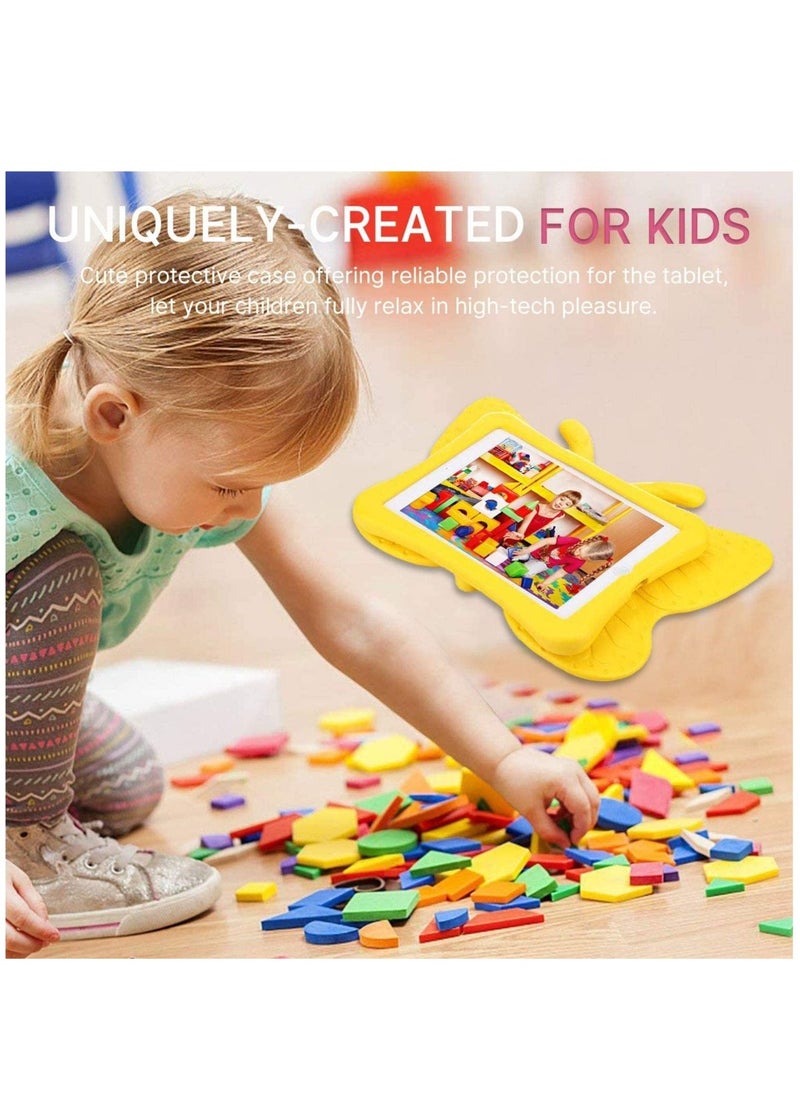 vesus iPad 10.2 Case for Kids, iPad 8th 2020 Case, 3D Cute Cartoon Butterfly Cover Non-Toxic EVA Foam Wings Kickstand Kid-Proof Shockproof Bumper Girl Boy Gift for Apple iPad 7 8 Gen 10.2'' - Yellow - Image 5