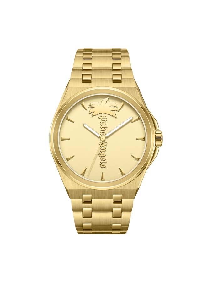 Palm Angels Lucentia Gold Dial Gold Stainless Steel Bracelet Analog Watch for Men, 43mm - Image 1