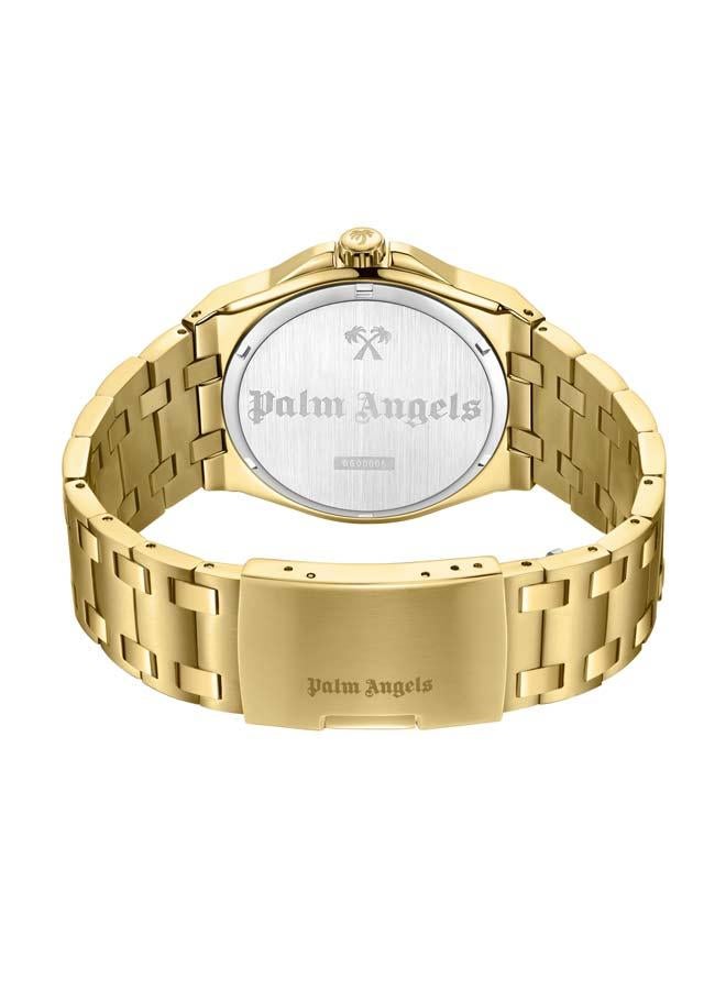 Palm Angels Lucentia Gold Dial Gold Stainless Steel Bracelet Analog Watch for Men, 43mm - Image 3