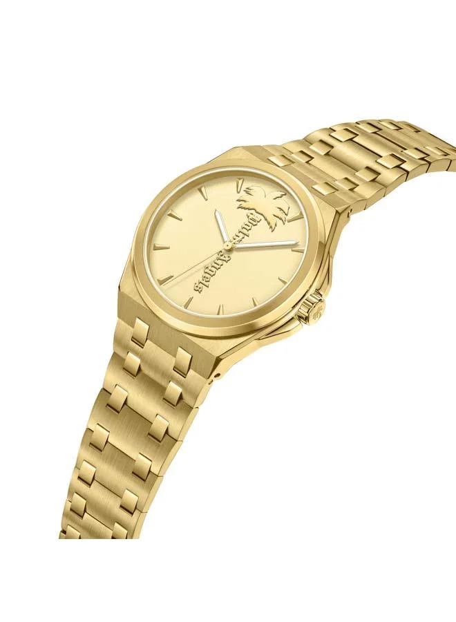 Palm Angels Lucentia Gold Dial Gold Stainless Steel Bracelet Analog Watch for Men, 43mm