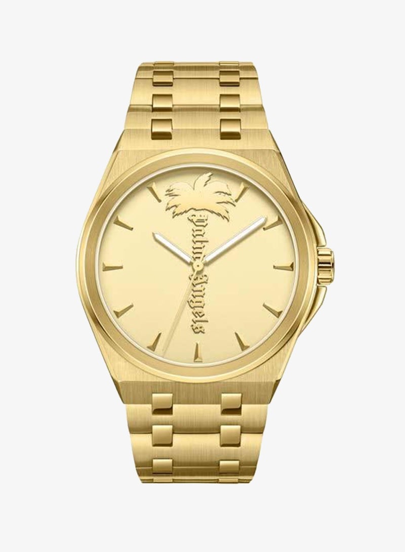 Palm Angels Lucentia Gold Dial Gold Stainless Steel Bracelet Analog Watch for Men, 43mm - Image 1