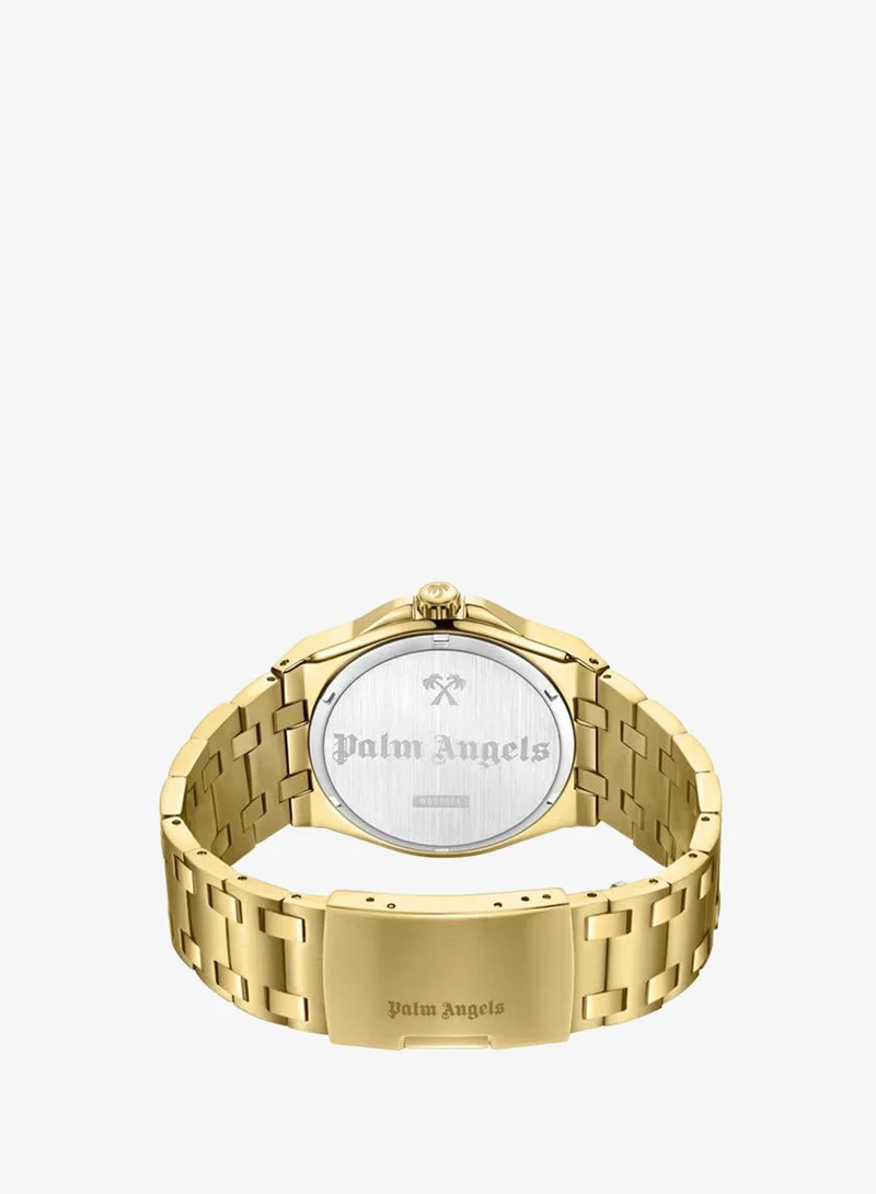 Palm Angels gold Lucentia Gold Dial Gold Stainless Steel Bracelet Analog Watch for Men, 43mm for Men | Best Price UAE