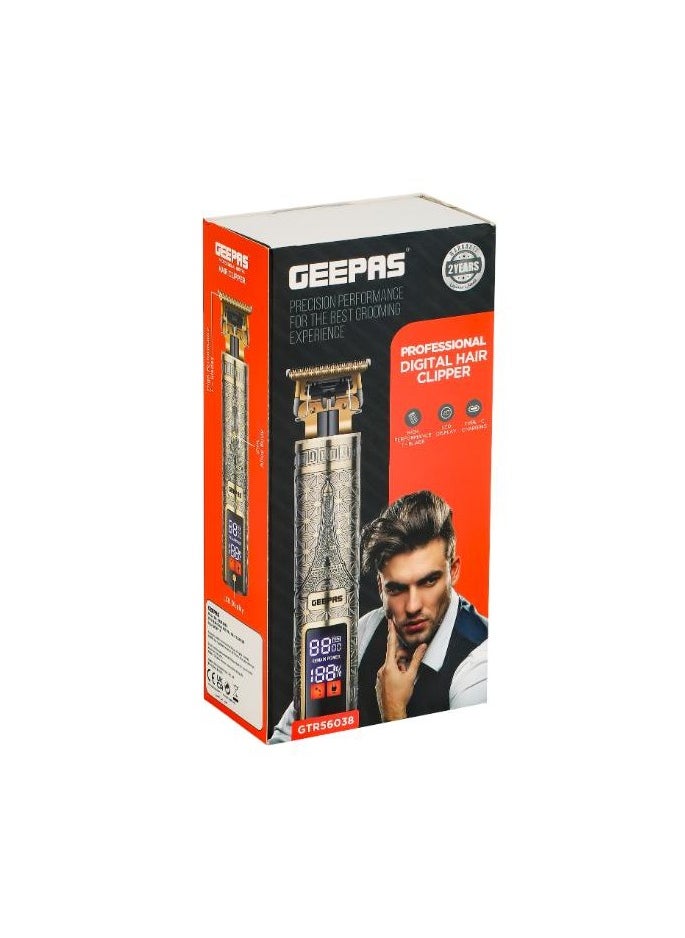 GEEPAS Geepas Professional Digital Hair Clipper with High Capacity Li-ion Battery and Fast Charging/High Performance T-Blade for Efficient Operation/LCD Display  - Image 4