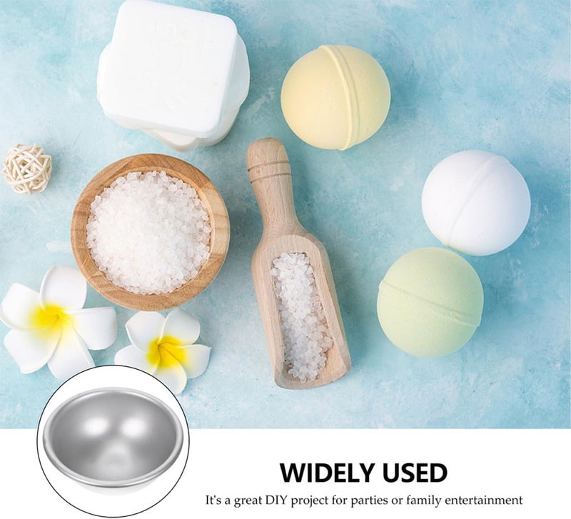 COHEALI 10Pcs Aluminum Alloy Bath Bomb Molds DIY Crafting Spherical Bath Salt Making Mold Medium 5.8X2.8Cm for Home Soap Making and - Image 3