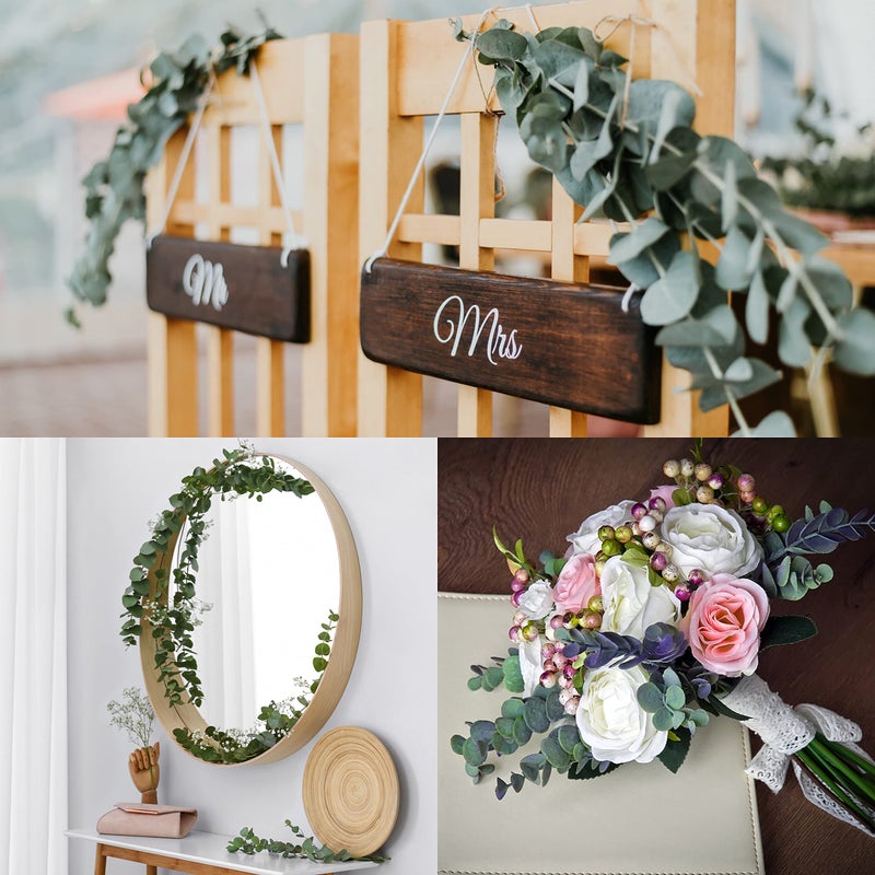 Sggvecsy 36pcs Eucalyptus Stems Decor Artificial Eucalyptus Leaves Faux Eucalyptus Stems Real Touch Fake Greenery Branches for Wedding Flower Bouquet Centerpiece Home Office Decoration - Image 5