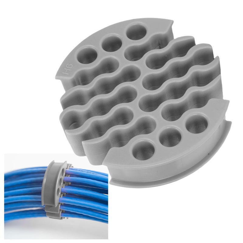 Gray Cable Comb Organizer 30 Holes Low Friction Wire Management Tool for CAT 6 Ethernet Cables - Image 2
