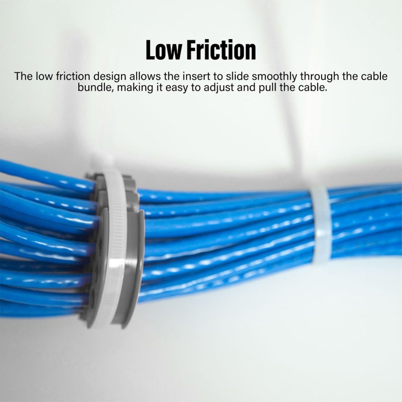 Gray Cable Comb Organizer 30 Holes Low Friction Wire Management Tool for CAT 6 Ethernet Cables - Image 5