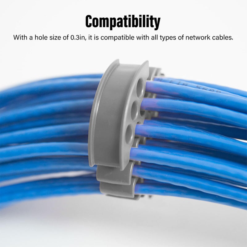 Gray Cable Comb Organizer 30 Holes Low Friction Wire Management Tool for CAT 6 Ethernet Cables - Image 4