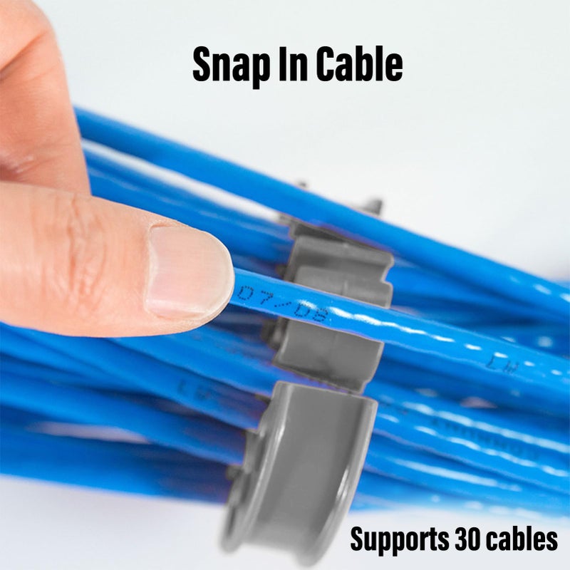 Gray Cable Comb Organizer 30 Holes Low Friction Wire Management Tool for CAT 6 Ethernet Cables - Image 3
