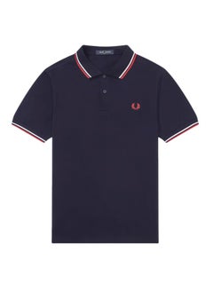 FRED PERRY Essential Logo Printed Polo Shirt Twin Tipped Shirt  Classic Style and Comfortable Fit  - Image 1
