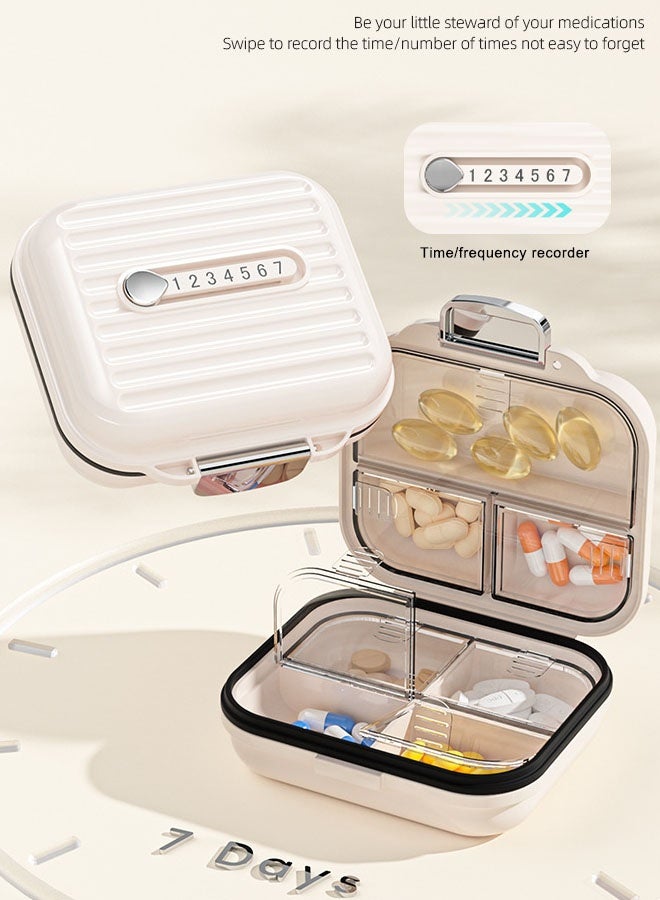 Super ZYouth Travel Weekly Pill Organizer, One-Side Open Pill Box, 7 Day Pill Box, for Vitamins, Medication, Supplements, Fish Oils, Necklaces, Rings(White) - Image 4