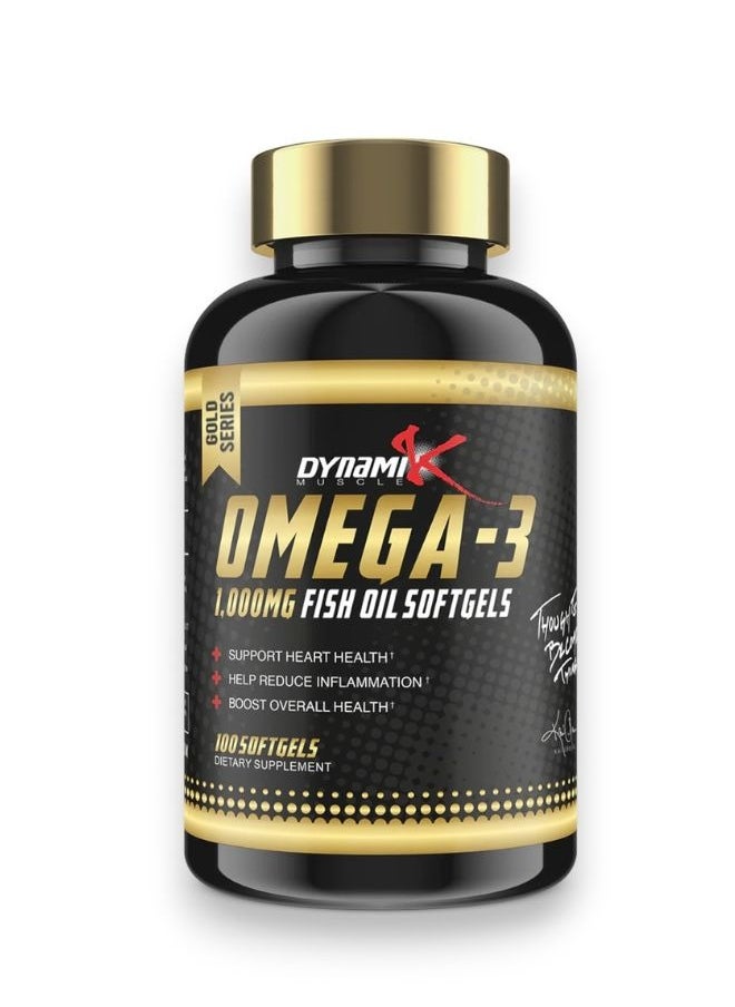 DYNAMIK MUSCLE Omega-3 Fish Oil, 1000mg, 100 Softgels 