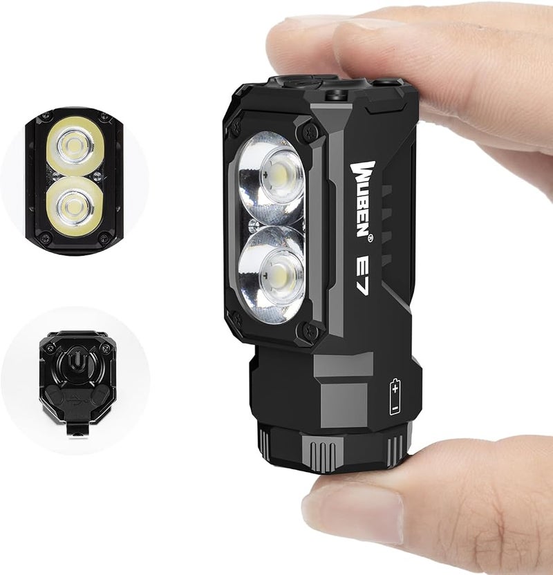 WUBEN E7 1800 Lumen Torch Light with Magnet - Super Bright 6 Modes EDC Flashlight, Typ-C Rechargeable LED Flash Light; IP68 Pocket Flashlight for Headlamp Use, Rescue, Camping - Image 1