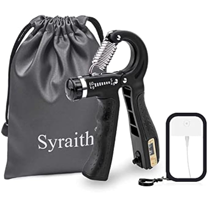 Syraith Grip Strength Trainer, Hand Grip Strengthener With Counter,Adjustable Resistance 11-132Lb (5-60Kg),Forearm Strengthener For Muscle Building & Injury Recovery For Athletes With Spray Bottle - Image 1