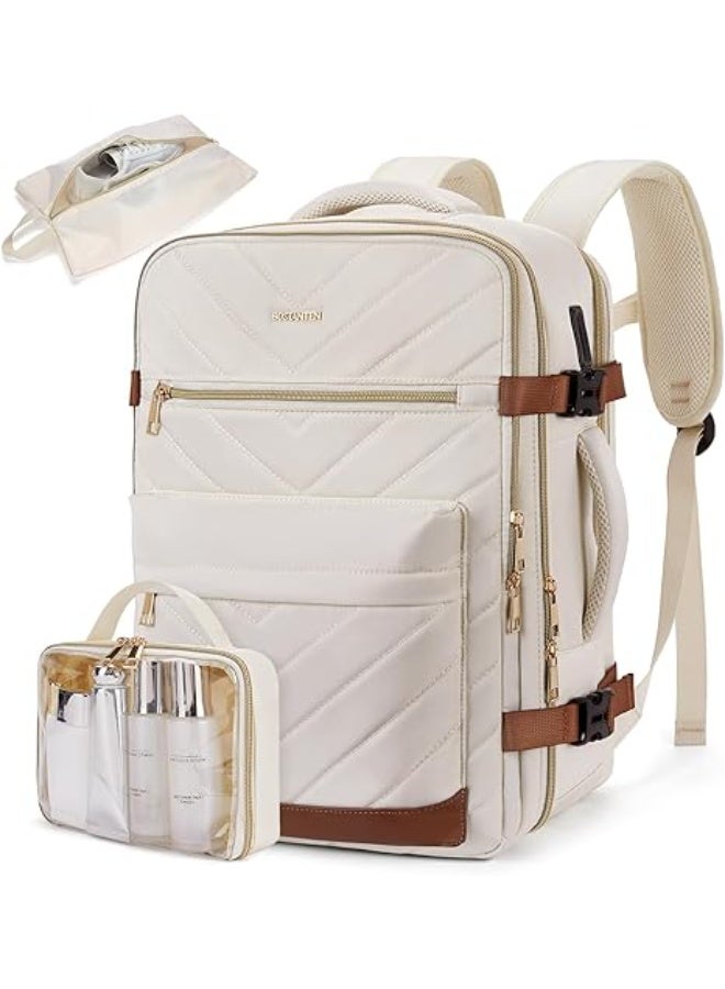 BOSTANTEN Travel Backpack For Women, TSA Carry On Backpack for Airplanes, Personal Item Backpack Fits 15.6 Inch Laptop with USB＆Type-C Charging Port, Weekender Overnight Daypack with 2 Packing Cubes - Image 1