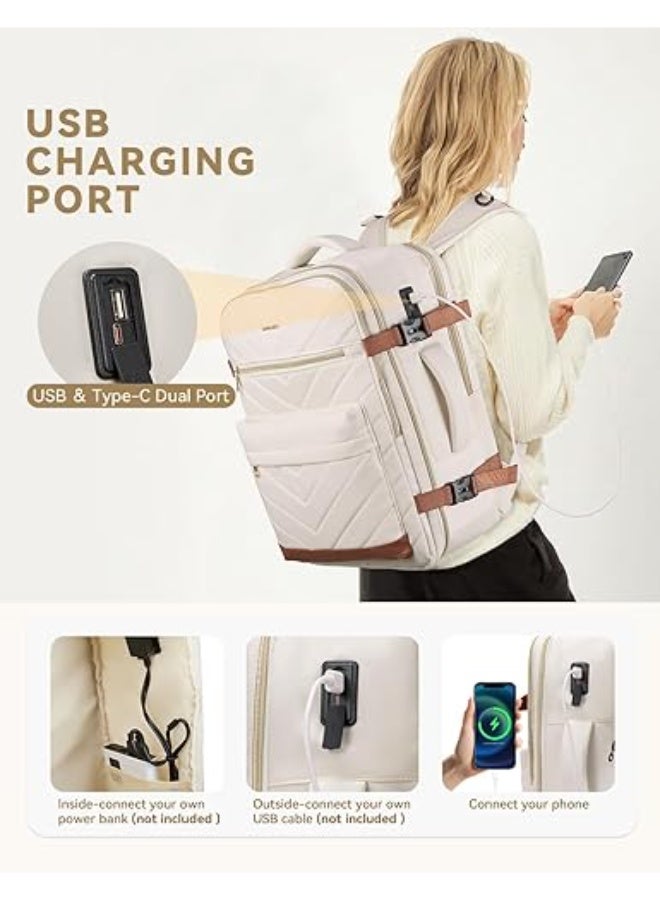 BOSTANTEN Travel Backpack For Women, TSA Carry On Backpack for Airplanes, Personal Item Backpack Fits 15.6 Inch Laptop with USB＆Type-C Charging Port, Weekender Overnight Daypack with 2 Packing Cubes - Image 5