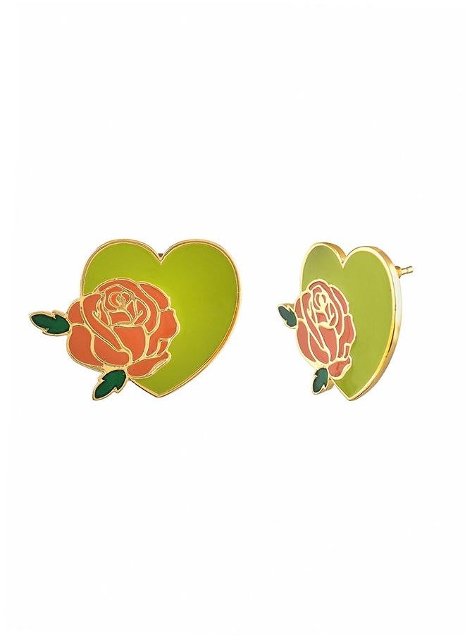 VOYLLA Valentine's Day Rose Heart Stud  - Image 2